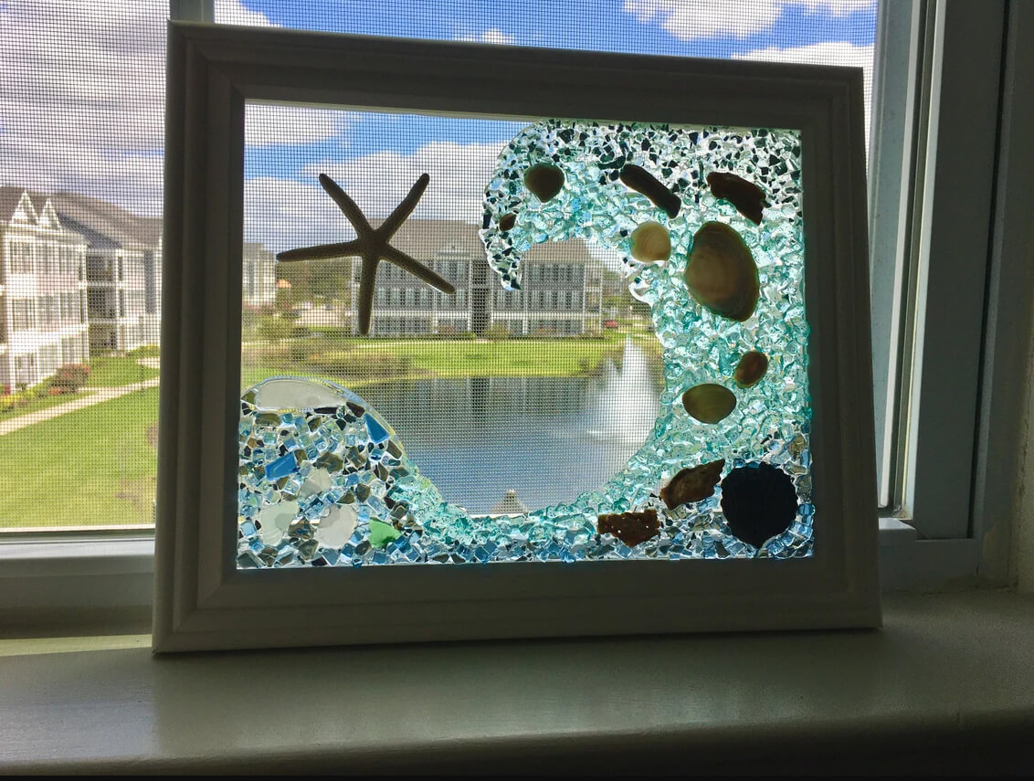 Sea Glass Art as Sun Catcher