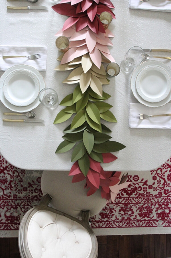 Colorful Paper Leaf Garland for the Fall Season