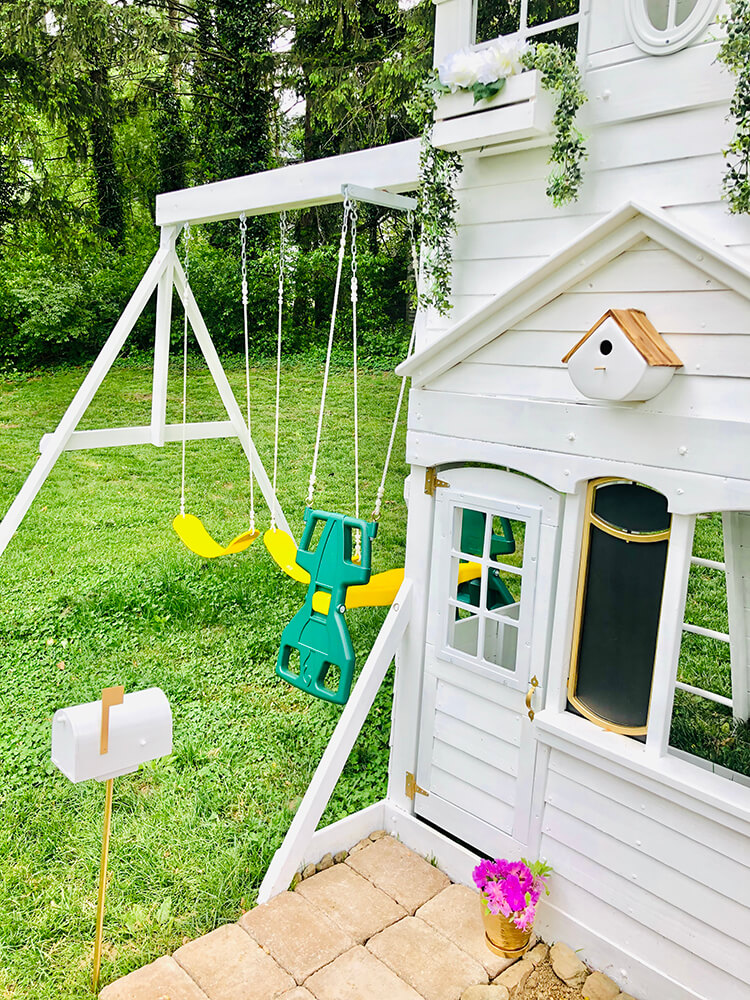 New England Style Playhouse Swing set