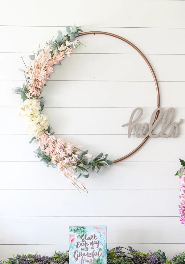 DIY Hula Hoop Floral Wreath