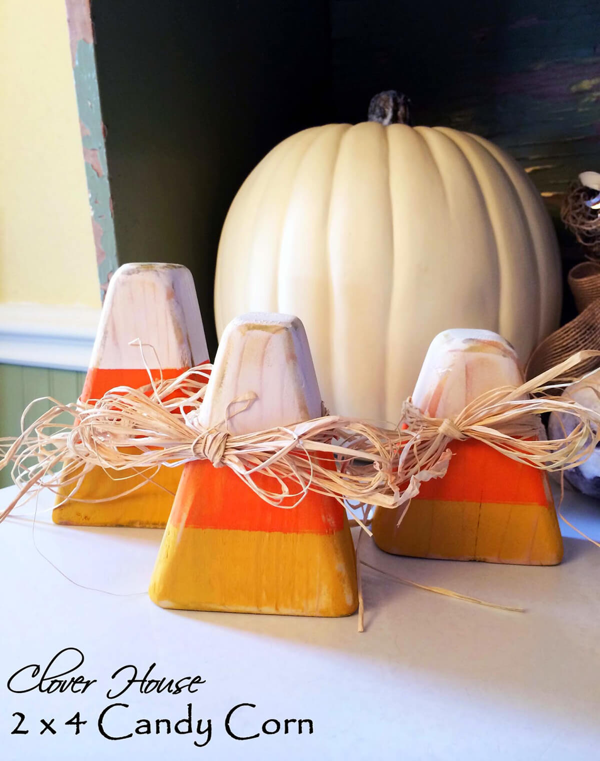 DIY Wooden Candy Corn Decor