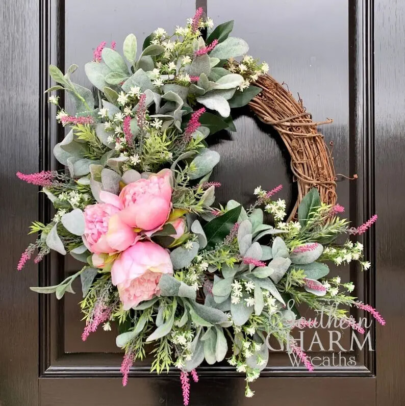 Vibrant Lambs Ear Wreath Design