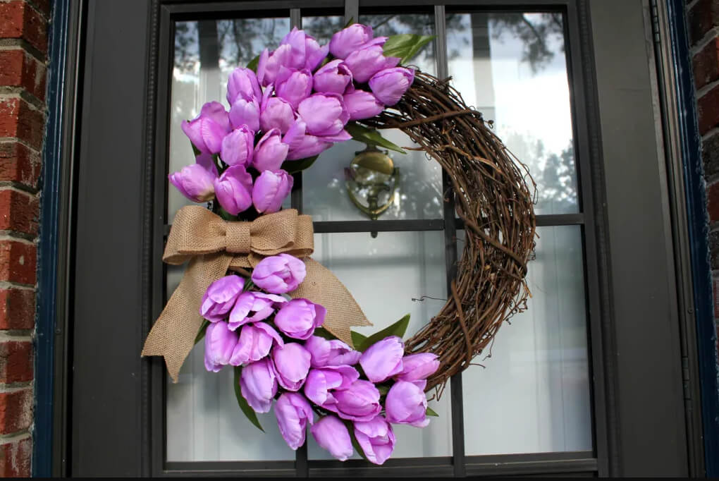 Incredible Dark Tulip Themed Wreath