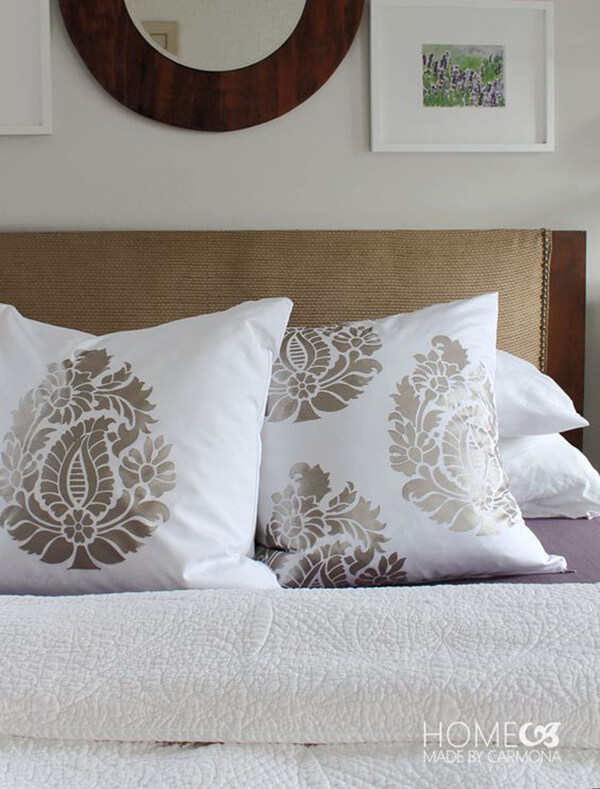Stenciled Throw Pillows Highlight a Great Project