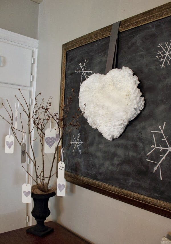 Upcycled Coffee Filter Heart Wreath