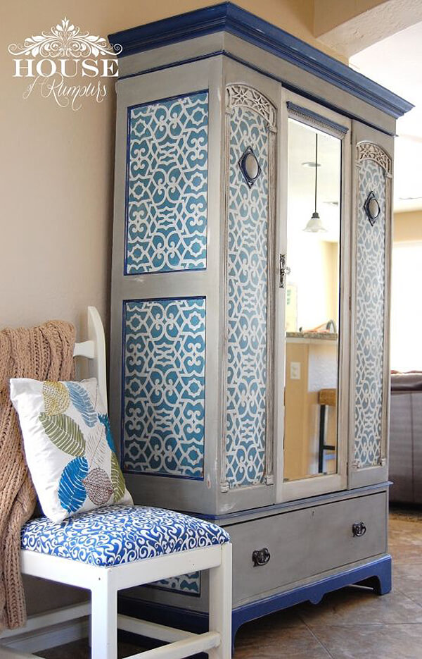 Antique Wardrobe Gets a Unique Mandala Makeover