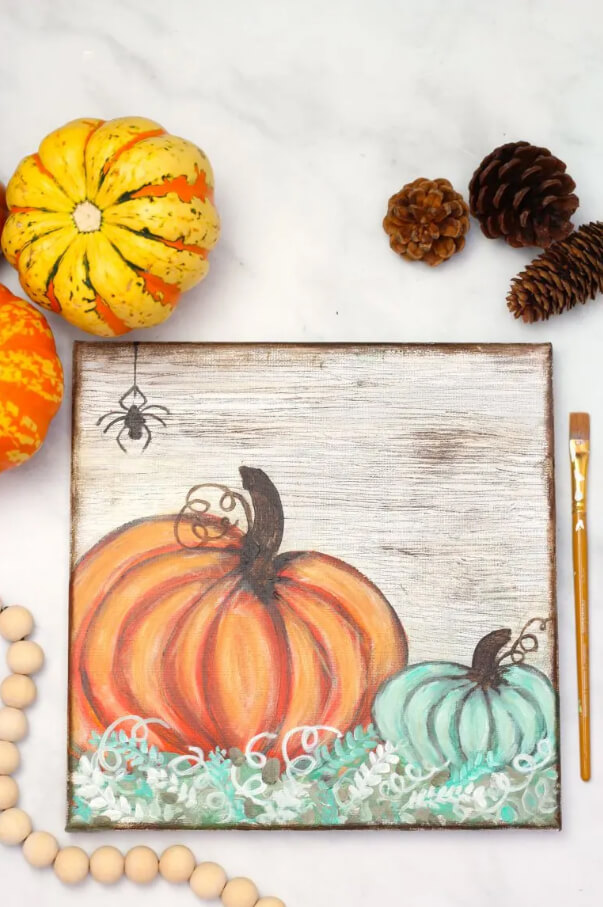 Fun Canvas Pumpkin Painting Decoration