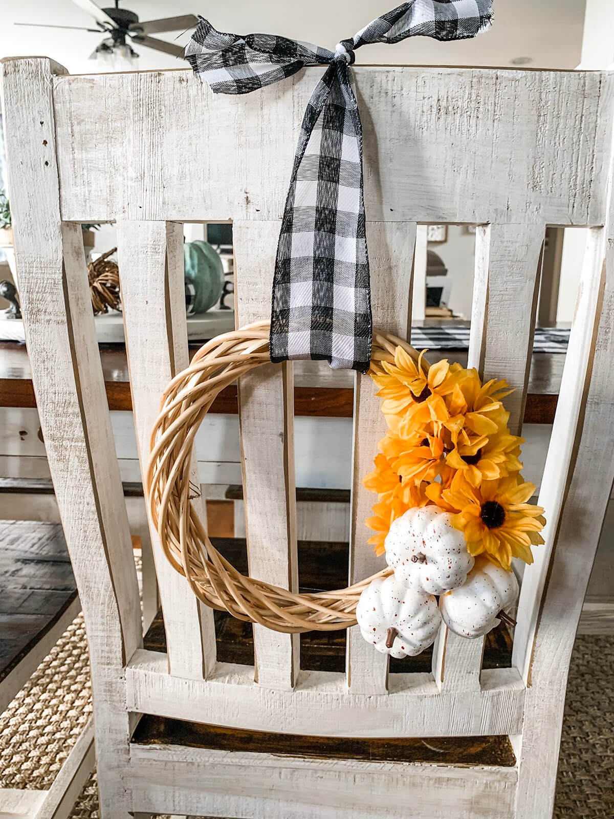 Simple Wood Base Pumpkin Wreath