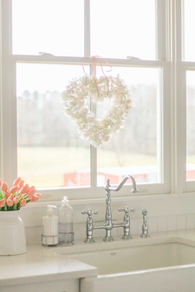 DIY Faux Flowers Heart Wreath