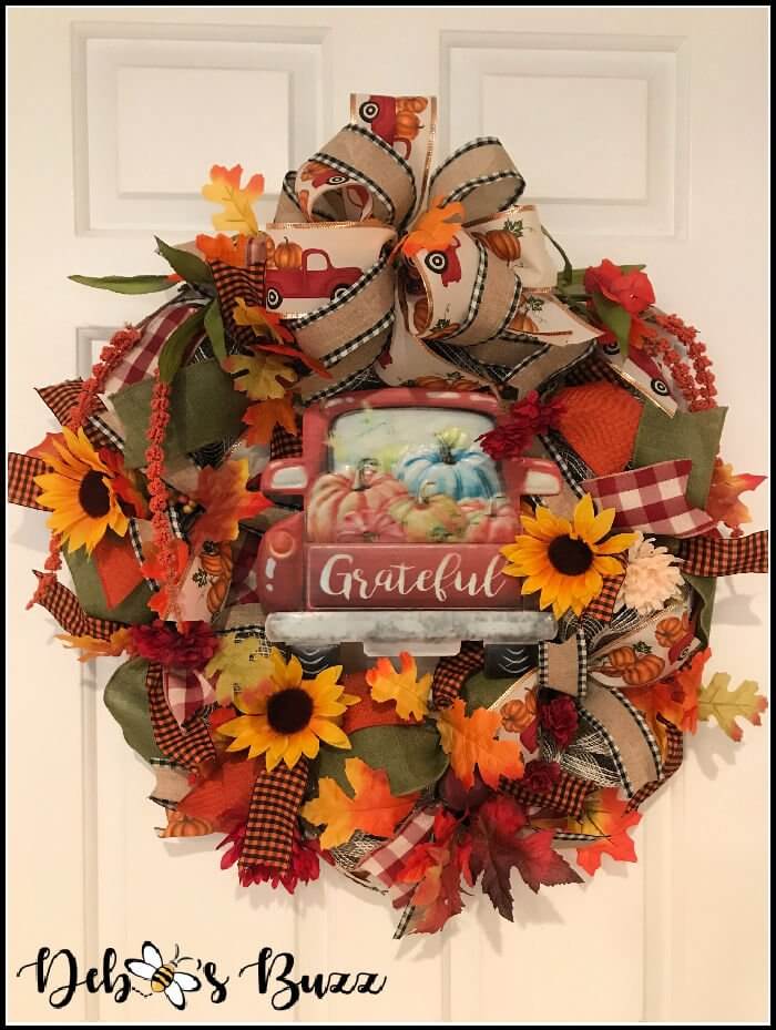 Grateful Autumn Designed Handmade Wreath