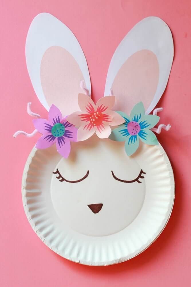 Serene Easter Bunny Handmade Paper Plate Animals