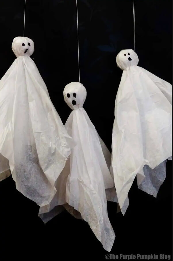 Last-Minute Tissue Paper Ghost Handmade Halloween Crafts