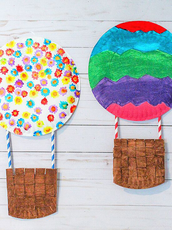 Fanciful Paper Plate Hot Air Balloons