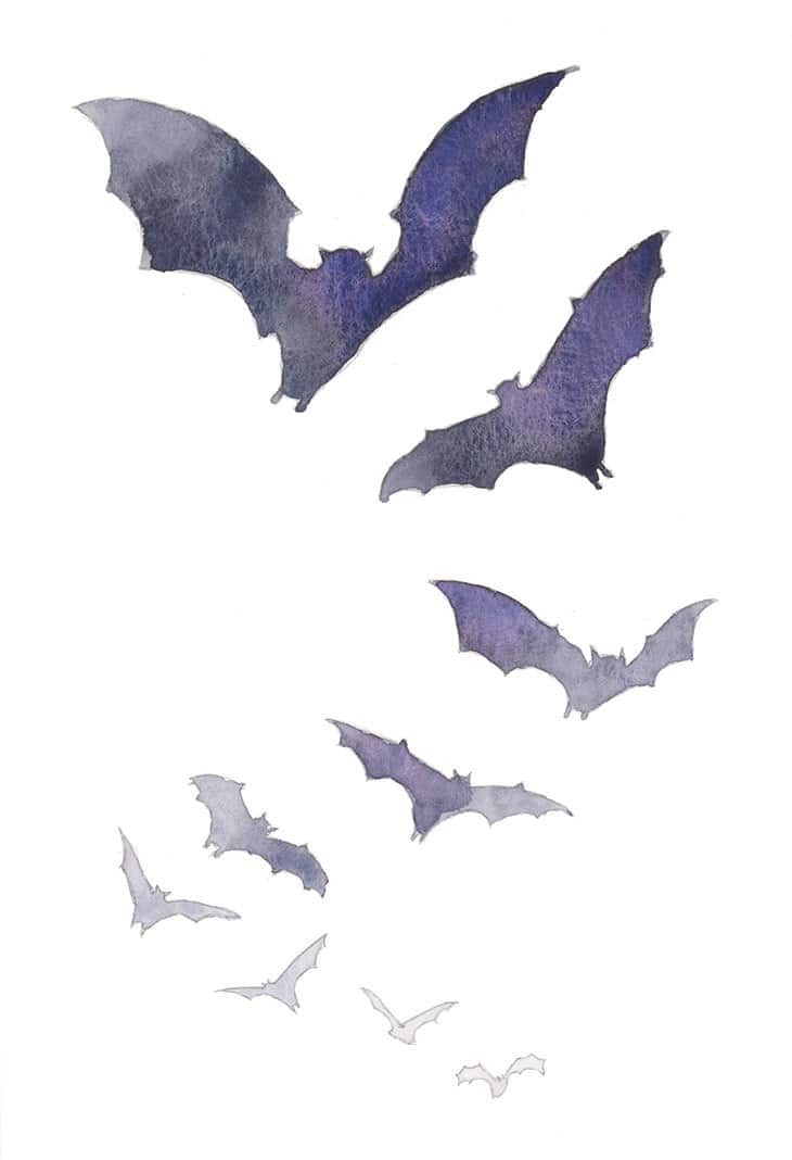 Spooky Flying Bats Painting Project