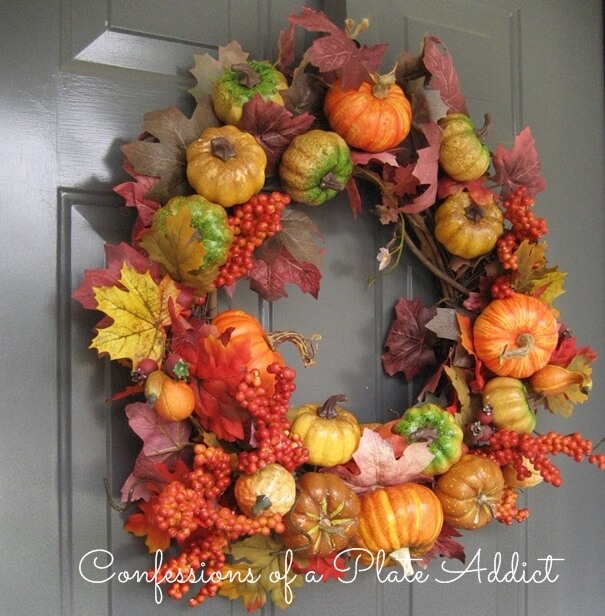 Handmade Charming Faux Pumpkin Wreath