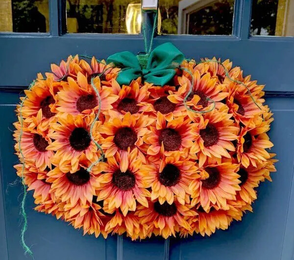 Gorgeous Sunflower Pumpkin Style Wreath