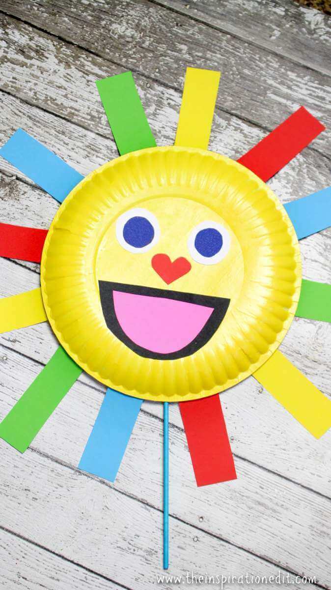 Smiling Sun Puppet with Rainbow Rays