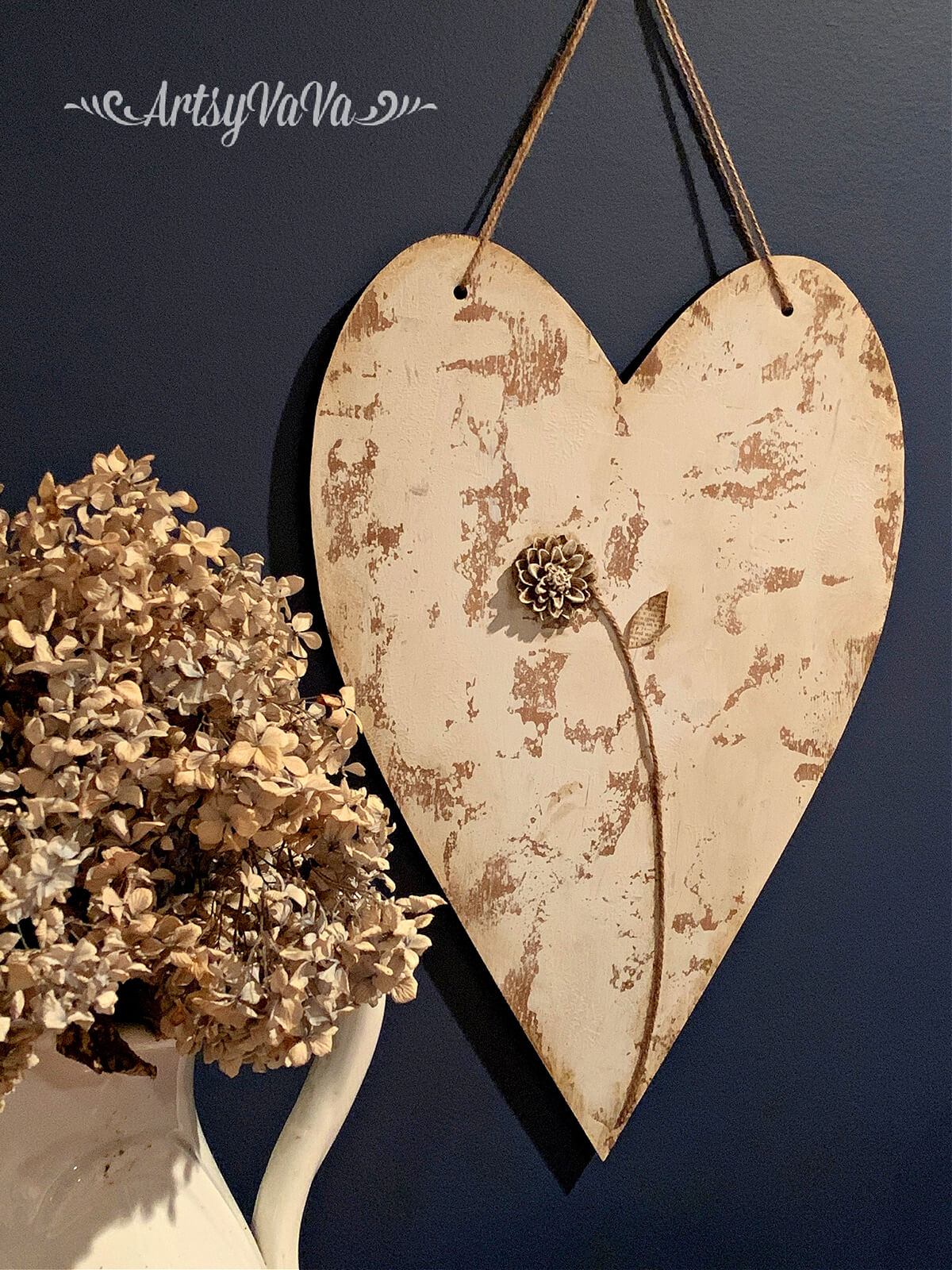 Neutral Color DIY Heart Art