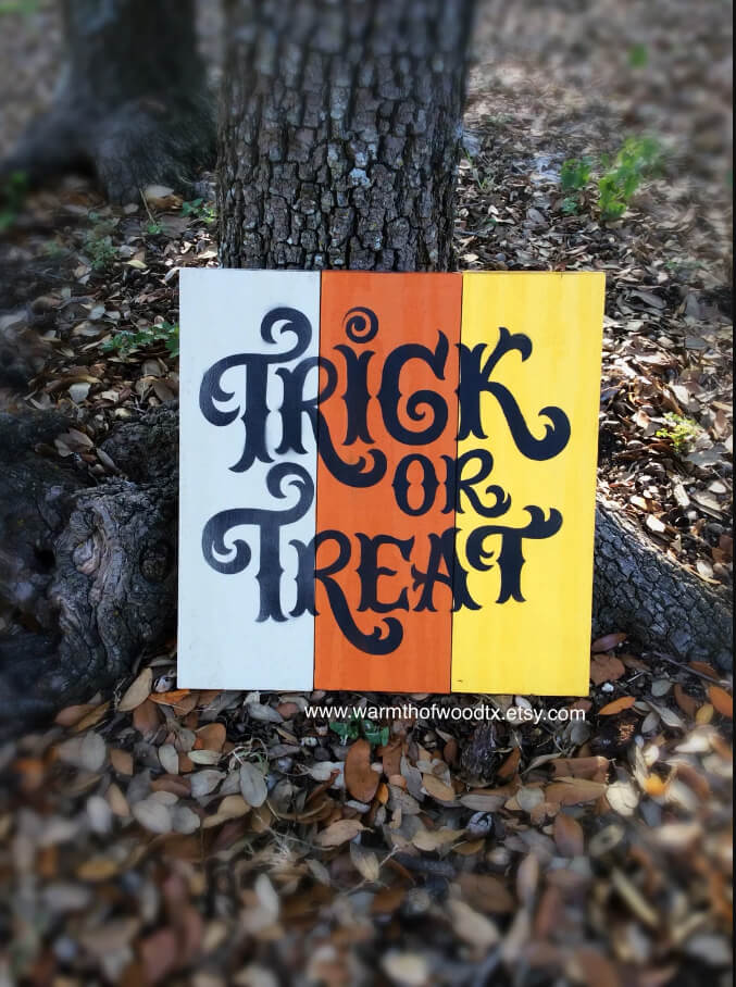 Trick or Treat Painted Sign
