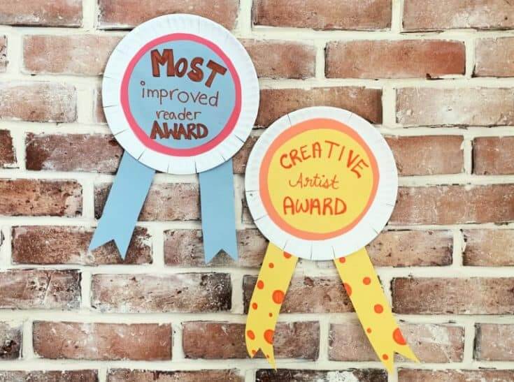 Kid-Friendly Customizable Paper Plate Rosette Award Ribbons