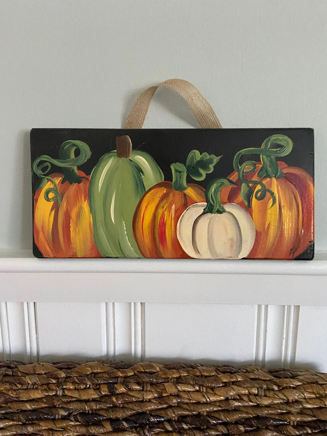 Hand Painted Pumpkin Shelf Sitter