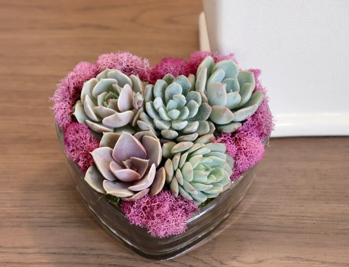 Enchanting Flowers in Heart Shaped Vase