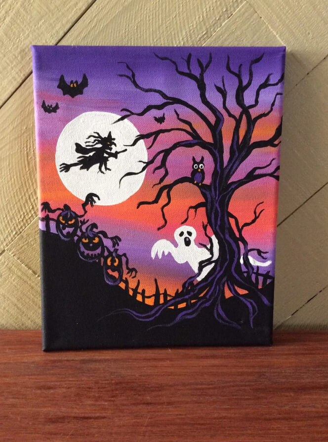 Halloween Themed Canvas Wall Painting