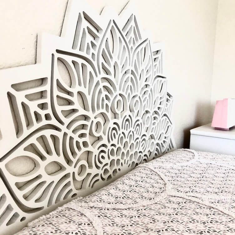 Mandala Carved Headboard Adds Dimensions to the Wall