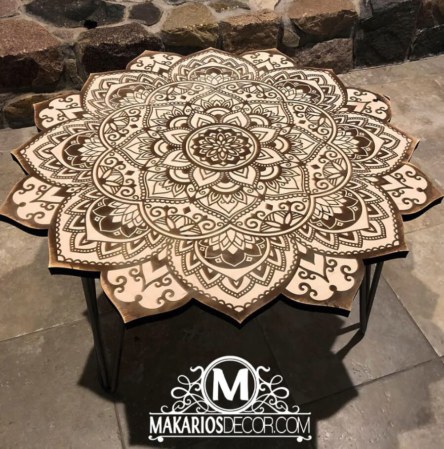 Cool Outdoor Laser-Cut Mandela Table for Patios