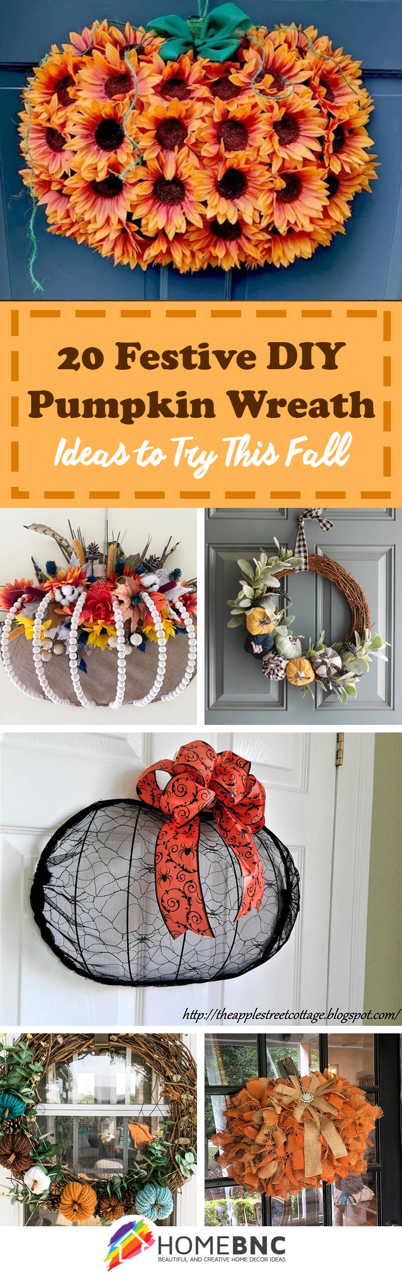Best DIY Fall Pumpkin Wreath Ideas