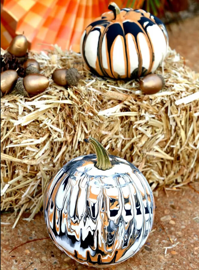 Cute Drip Painting Pumpkin Art