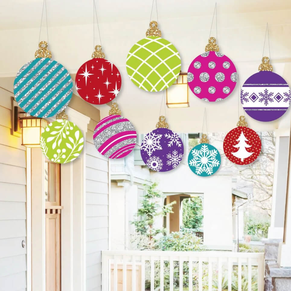 Dazzling Double-Sided Large Outdoor Christmas Ornaments