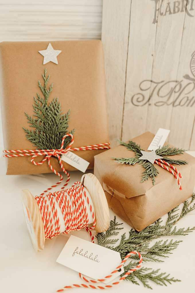 Natural Rustic Holiday Gift Wrap