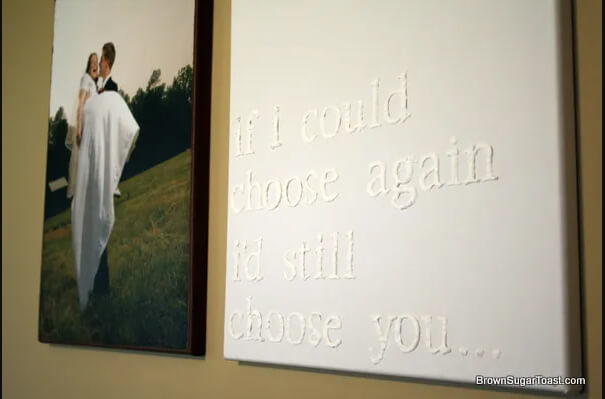 Marriage Photo Canvas with Meaningful Quote
