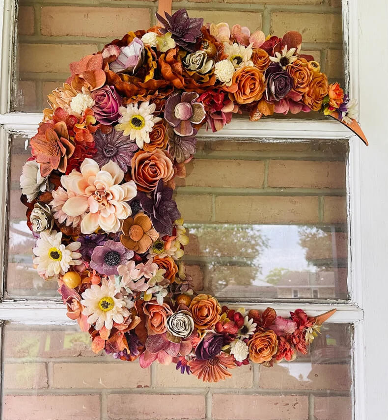 Chic Botanical Crescent Moon Wreath