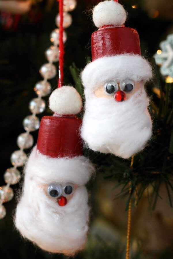 Wine Cork Santa Head Ornament