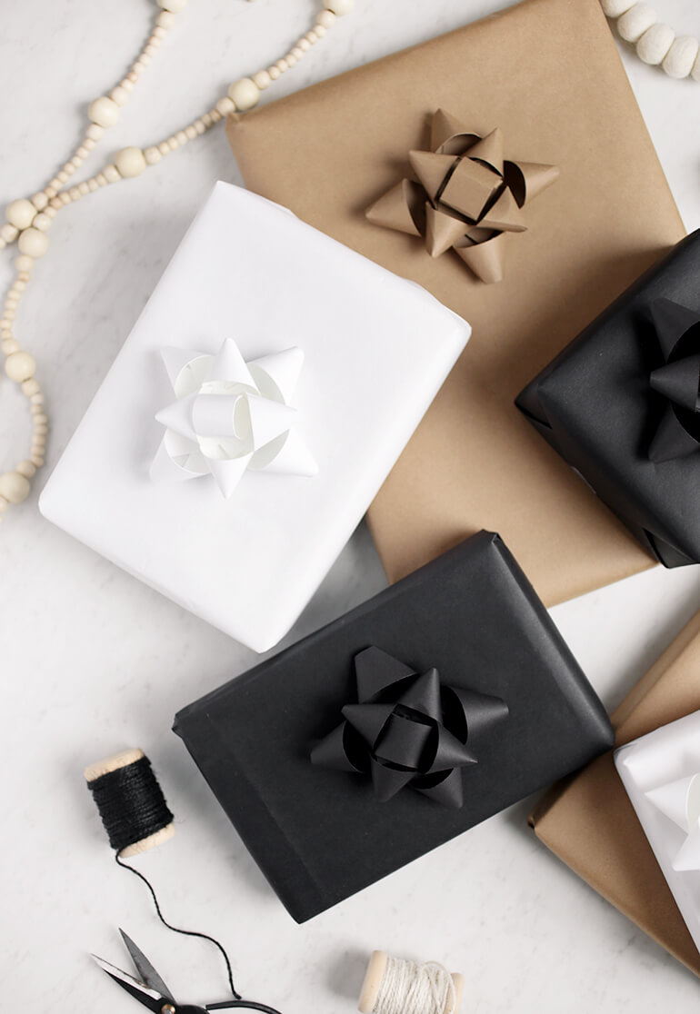 Monochrome Gift Wrap Paper and Bow