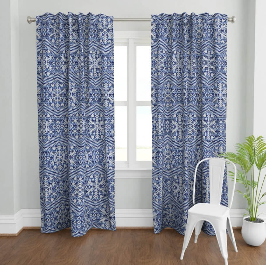 Nordic-Inspired Cozy Cross Stitch Curtains