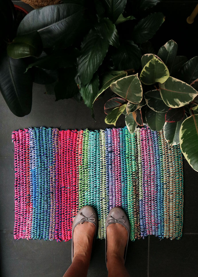 Stylish Upcycled Denim Rag Rug