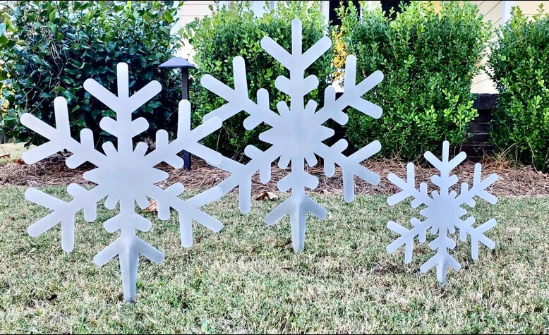 Sturdy Steel Snowflake Outdoor Decorations