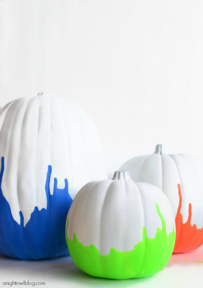 Incredible Neo Paint Dipped Pumpkins