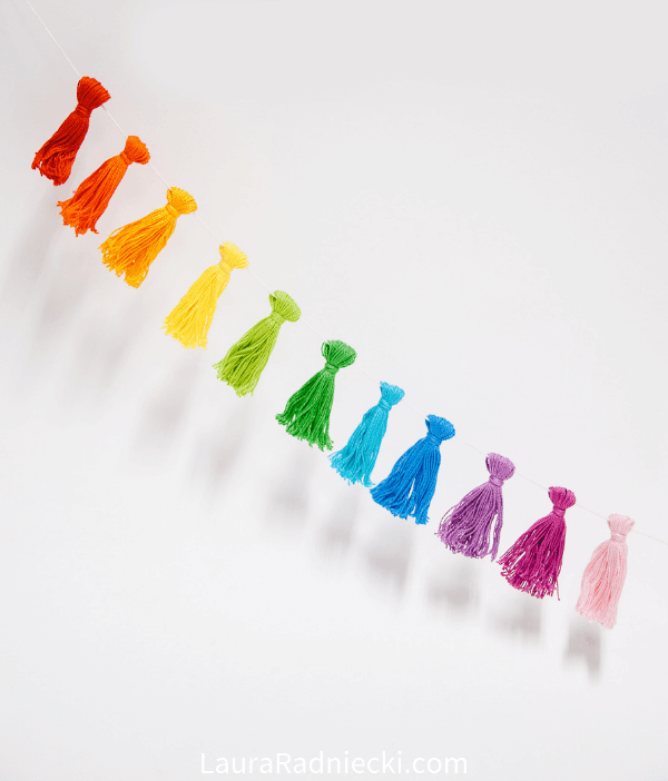 Mini Tassels DIY Rainbow Garland