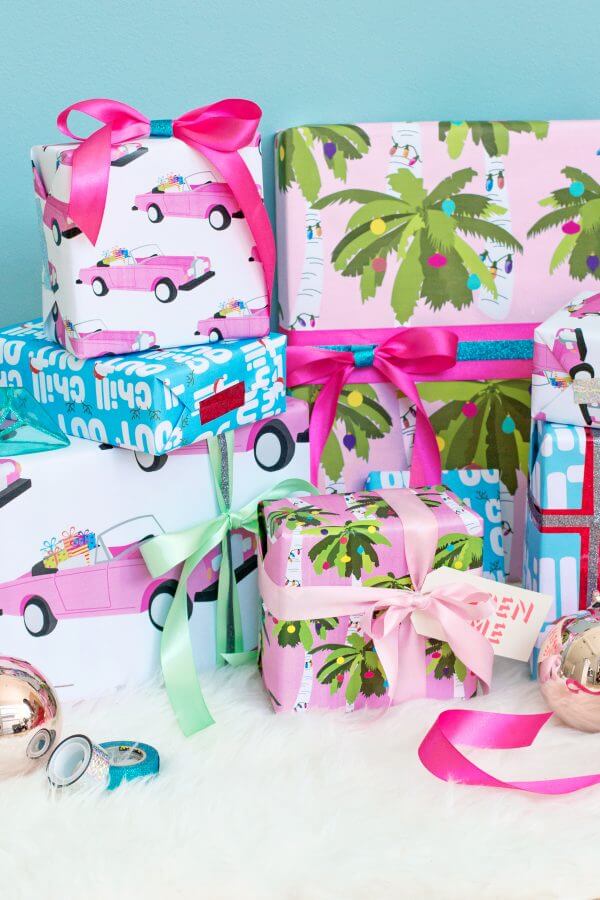 Tropical Holiday Print Gift Wrap