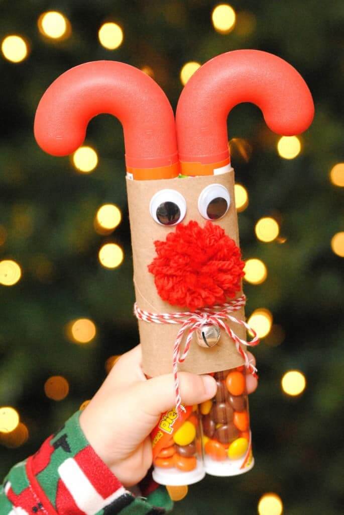 Fun Candy Cane Reindeer Craft