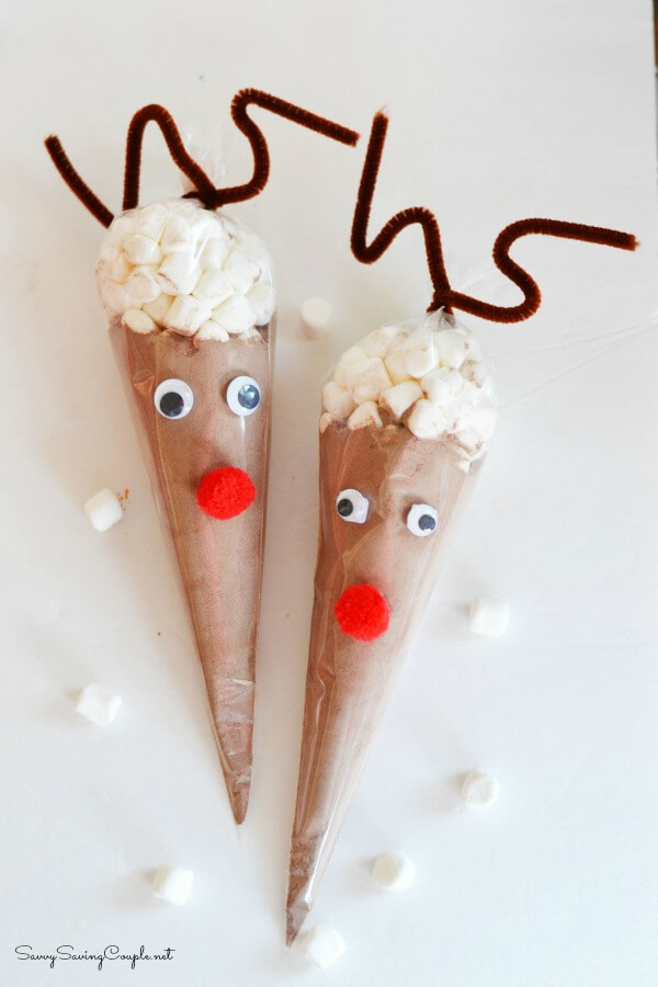 Reindeer Styled Hot Cocoa Cones