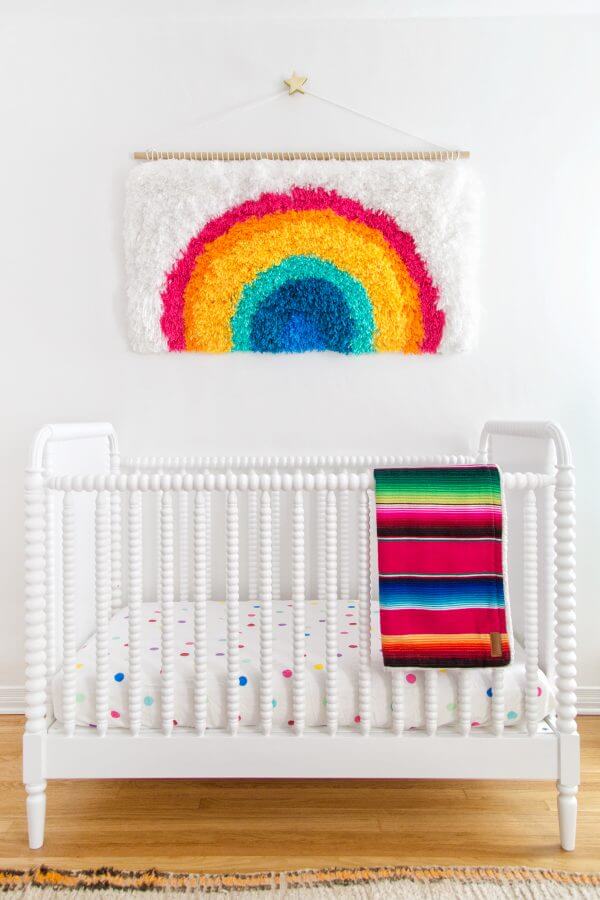 Handmade Latch Hook Rainbow Wall Hanging