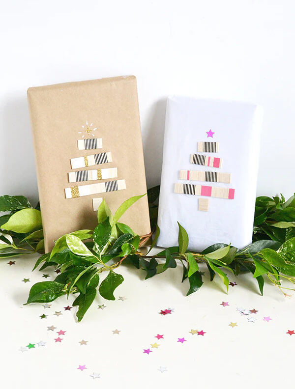 DIY Christmas Tree Gift Wrapping Design