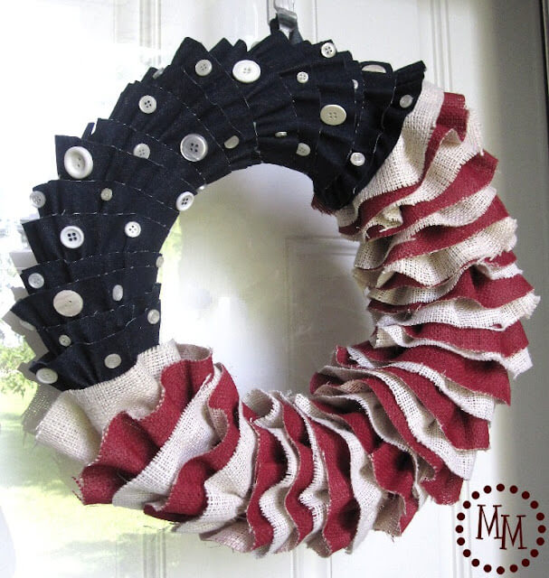 Burlap and Denim Design Wreath