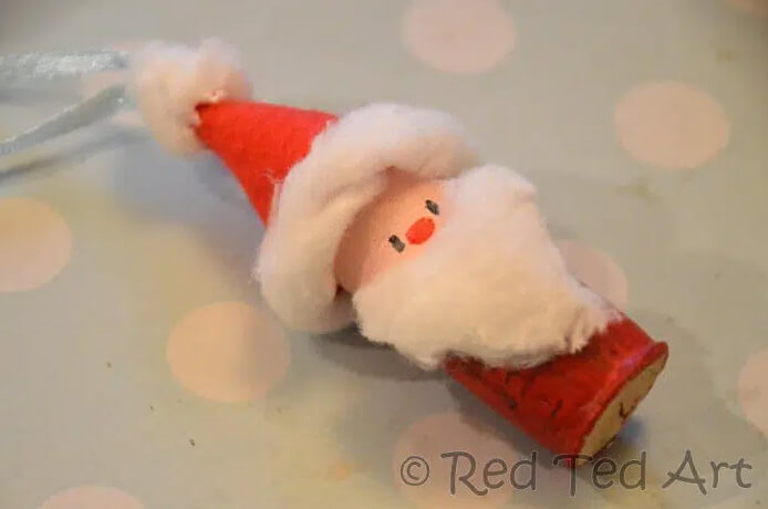 Simple Santa Clause Cork Ornaments