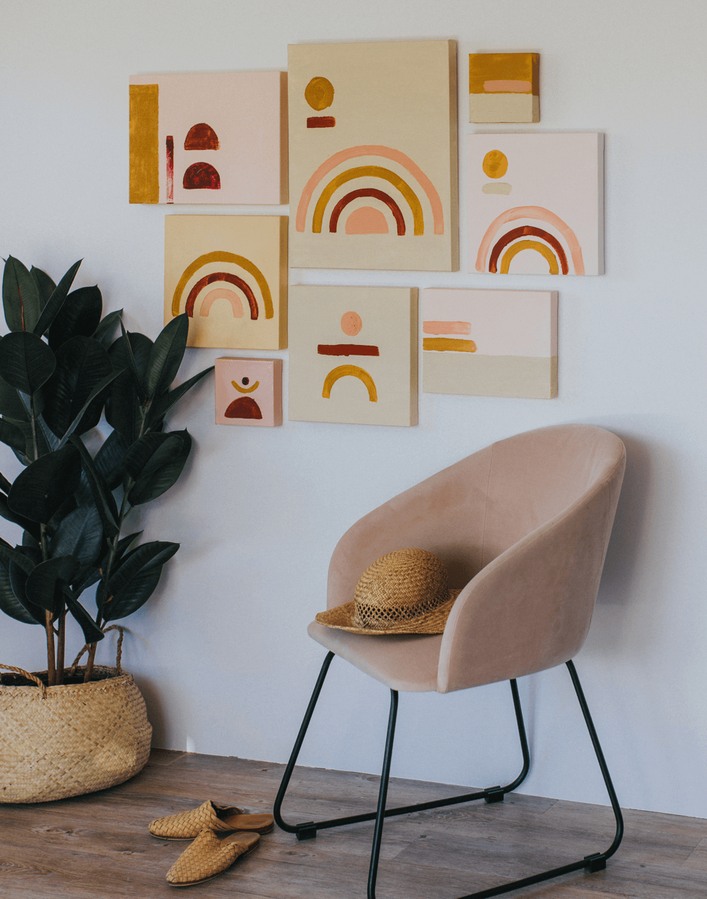 Contemporary DIY Rainbow Wall Art